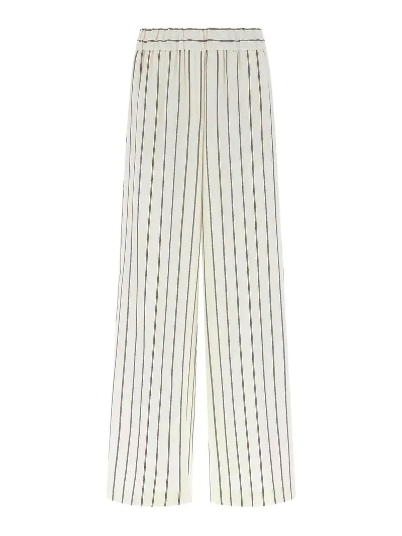 Pantaloni in twill gessato Bianco