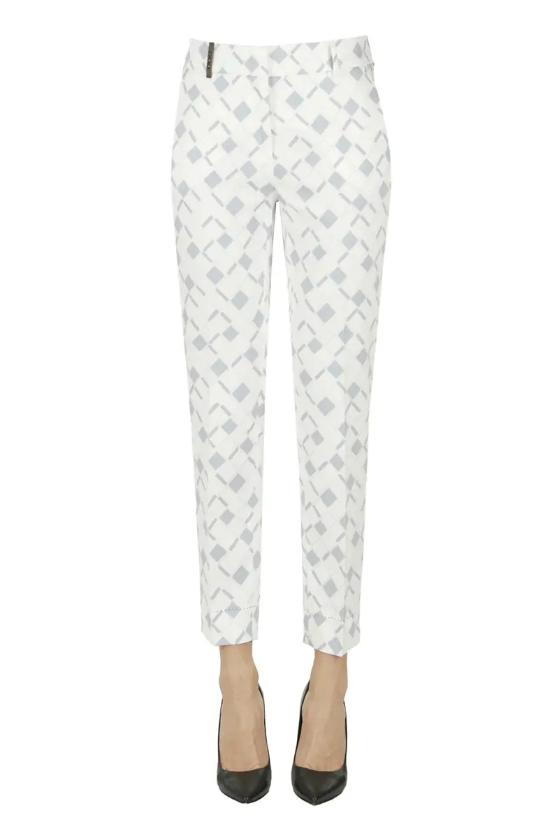 Pantaloni stampati a sigaretta Multicolore