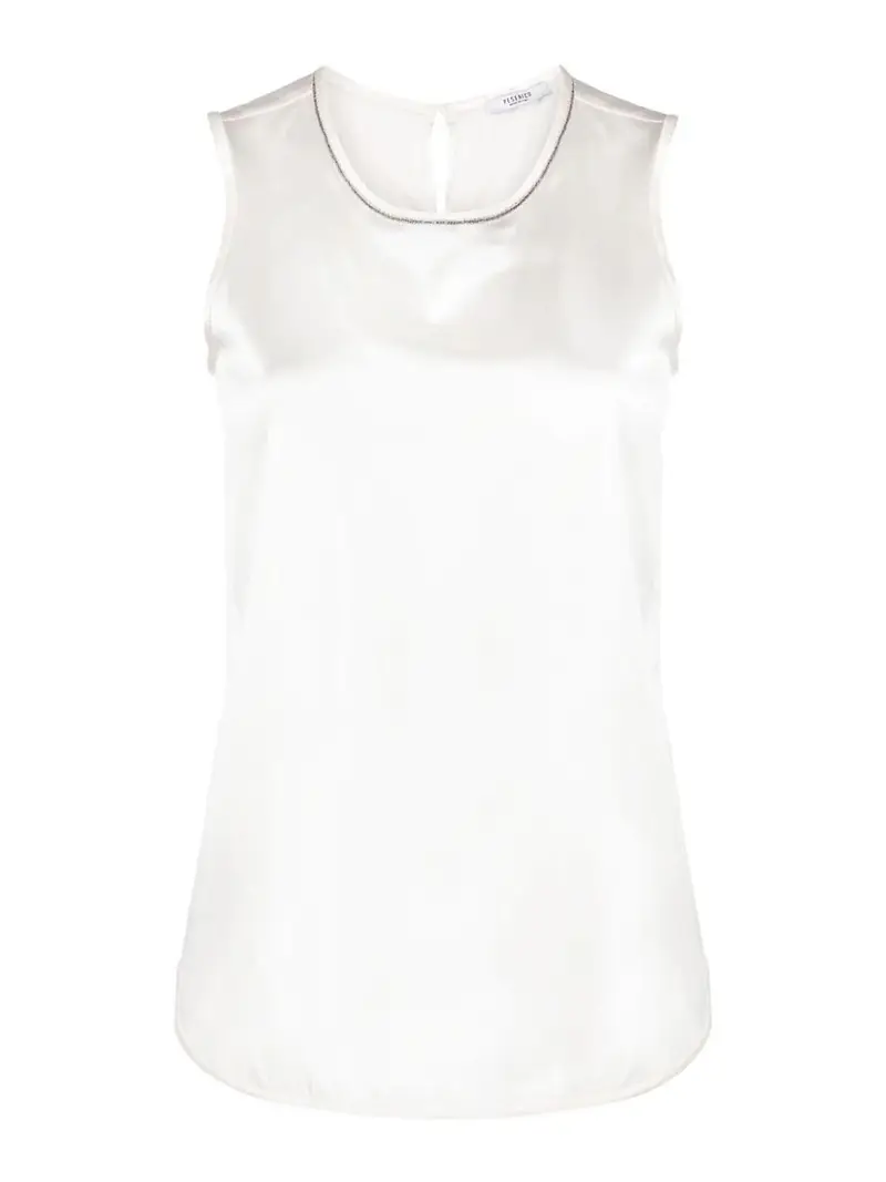 Parte superiore in seta Bianco