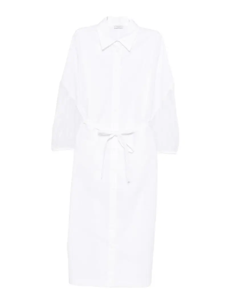 Vestito Bianco Con Cintura In Vita