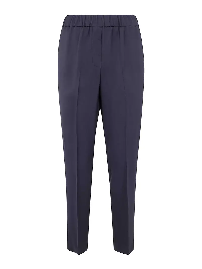 Viscose Cady Stretch Pantaloni Blu