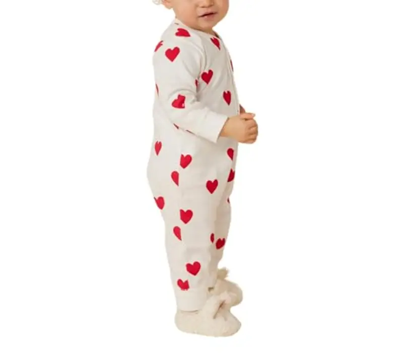 Petit Bateau A00E9, Dormi bene pigiama senza piedi Bimba 0-24, Bianco Marshmallow/Rosso Terkuit, 6 mesi miniatura 3