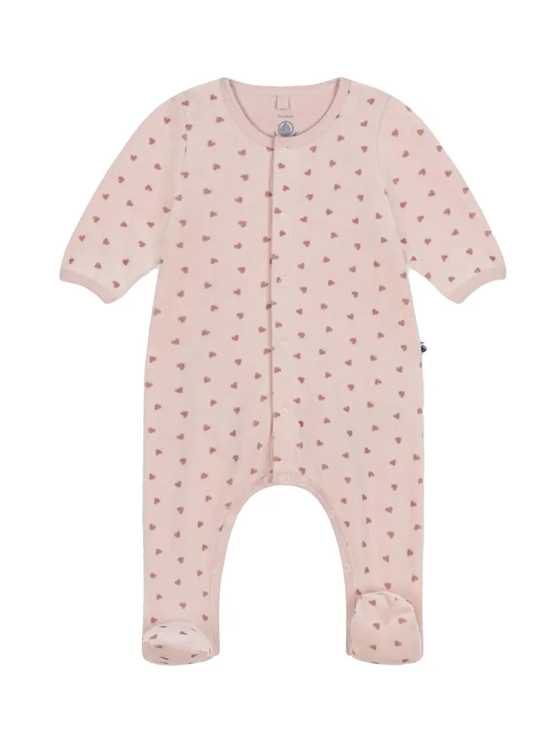 Bodyjama rosa con fantasia cuori neonata Rosa Antico