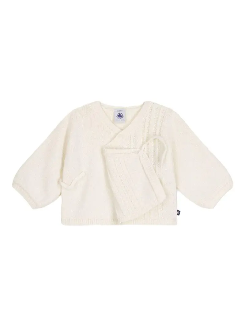PETIT BATEAU KIDS Cardigan Neonato Bianco 3423661 miniatura 3