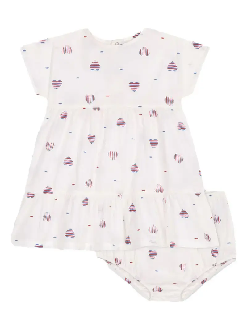 Completo bianco con cuori all-over (2pz) miniatura 3