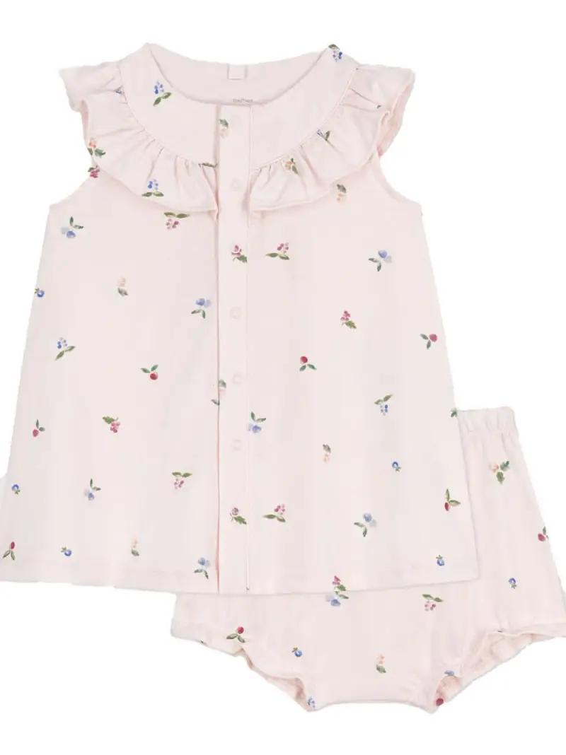 Completo rosa con ricami floreali (2pz) miniatura 2