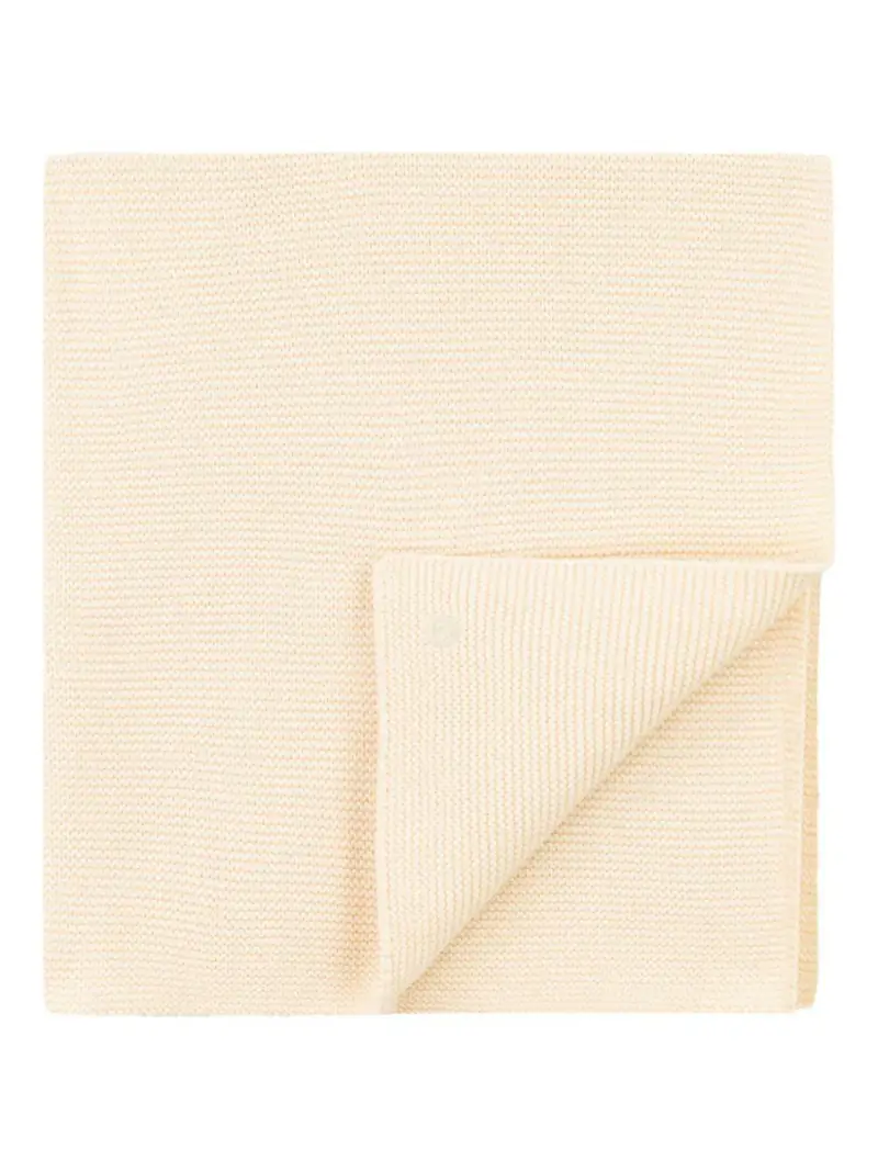 Coperta in maglia a punto leggero beige miniatura 2