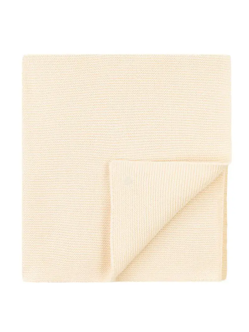 Coperta in maglia a punto leggero beige miniatura 3