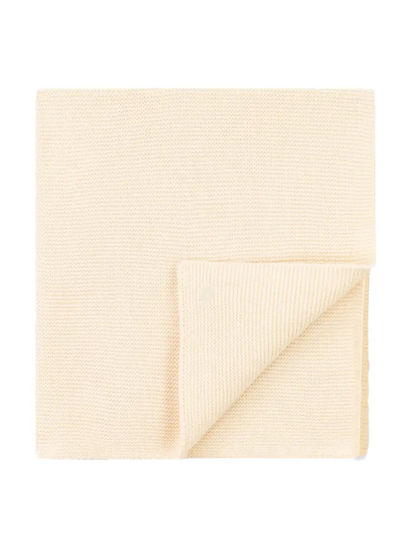 Coperta in maglia a punto leggero beige