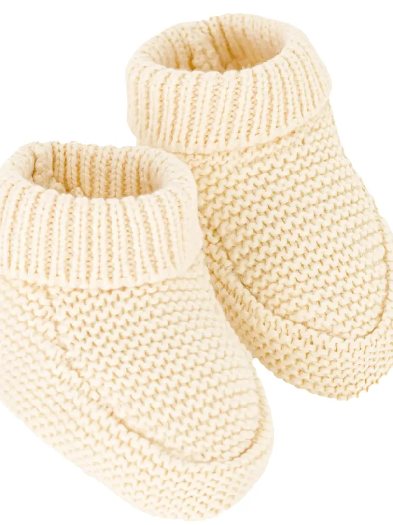 Scarpine in maglia a punto leggero beige