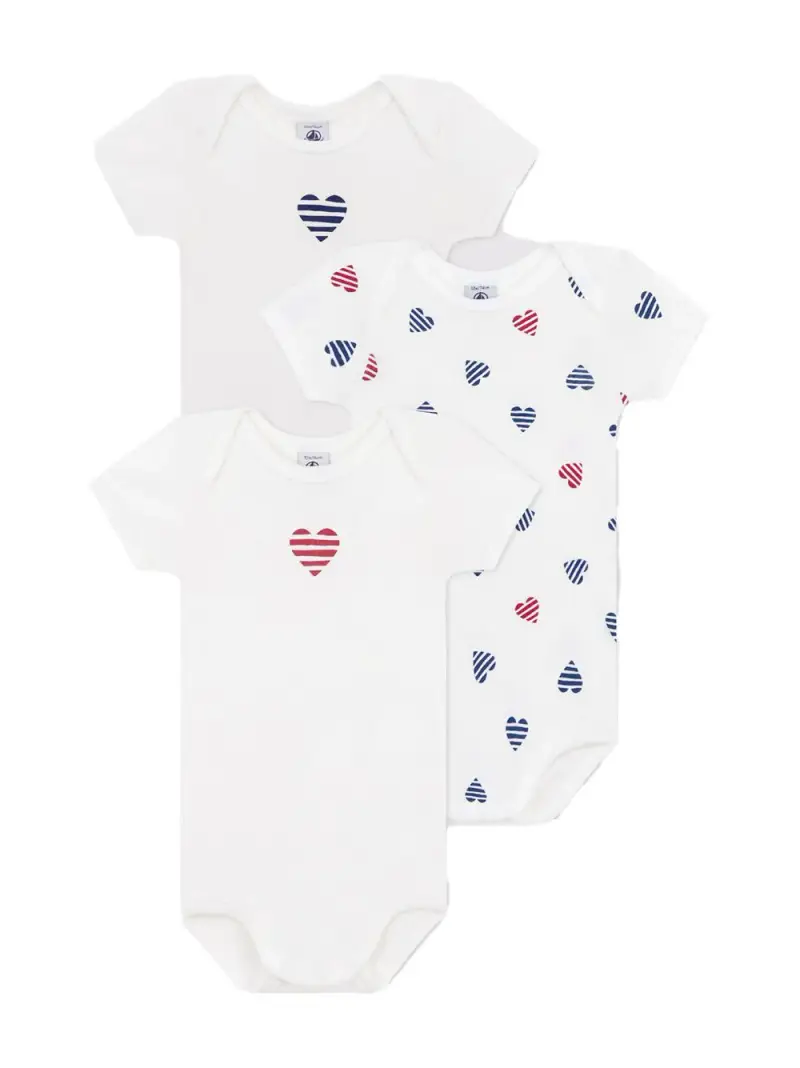 Set body bianco con cuori (3pz)