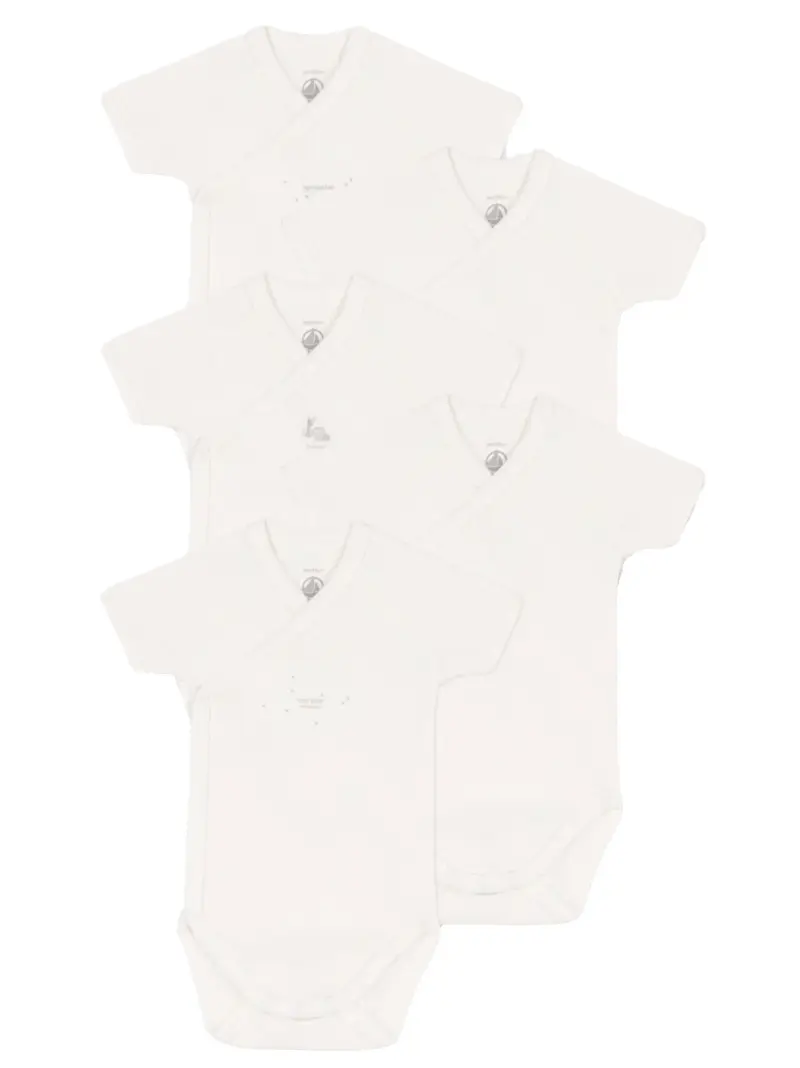 Set body bianco con mini fantasia (5pz)