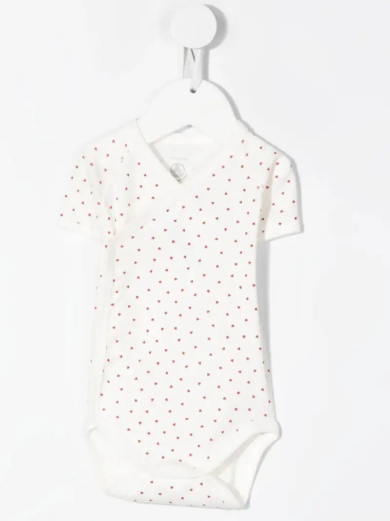 Set body con cuori neonato (3pz) Bianco miniatura 3