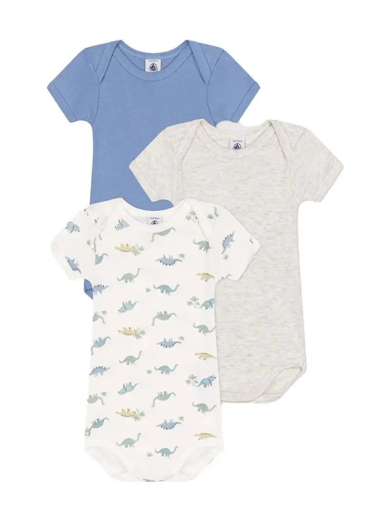 Set body con dinosauri (3pz) Bianco