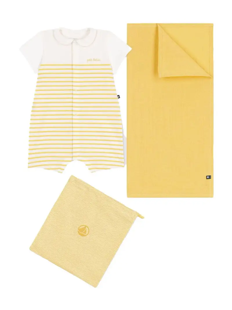 Set con tutina e telino giallo (2pz)