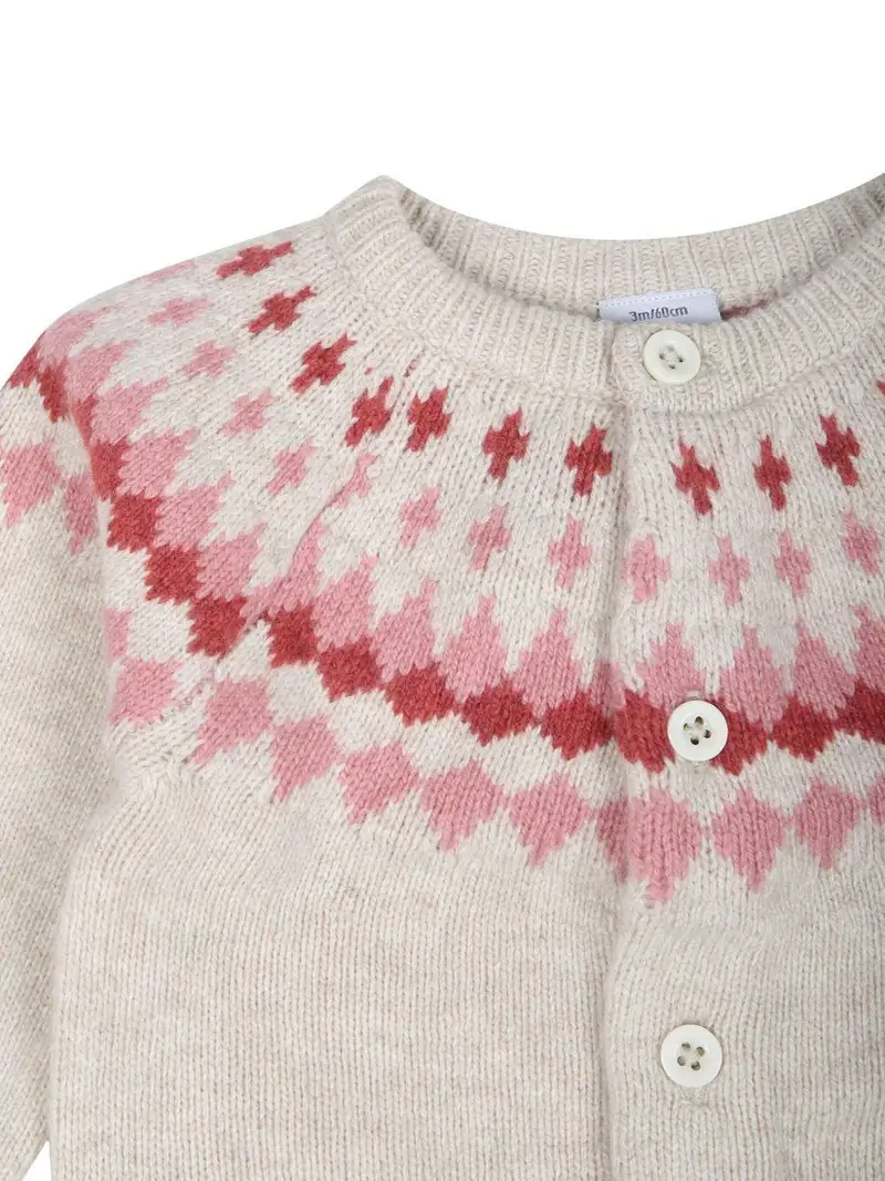 Set in maglia beige con fantasia (2pz) miniatura 2