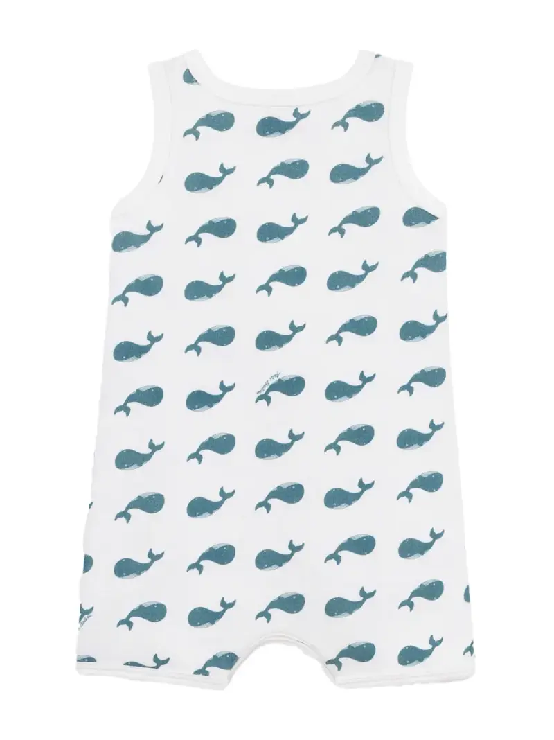 Tutina bianca con balene Bianco miniatura 2