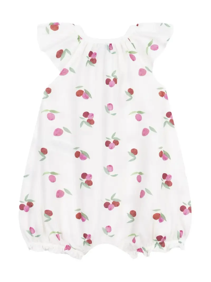 Tutina bianca con fantasia frutta all-over Bianco miniatura 2