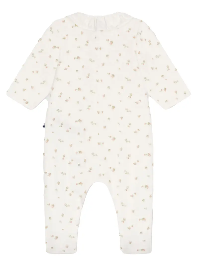 Tutina bianca fantasia floreale neonato Bianco miniatura 2