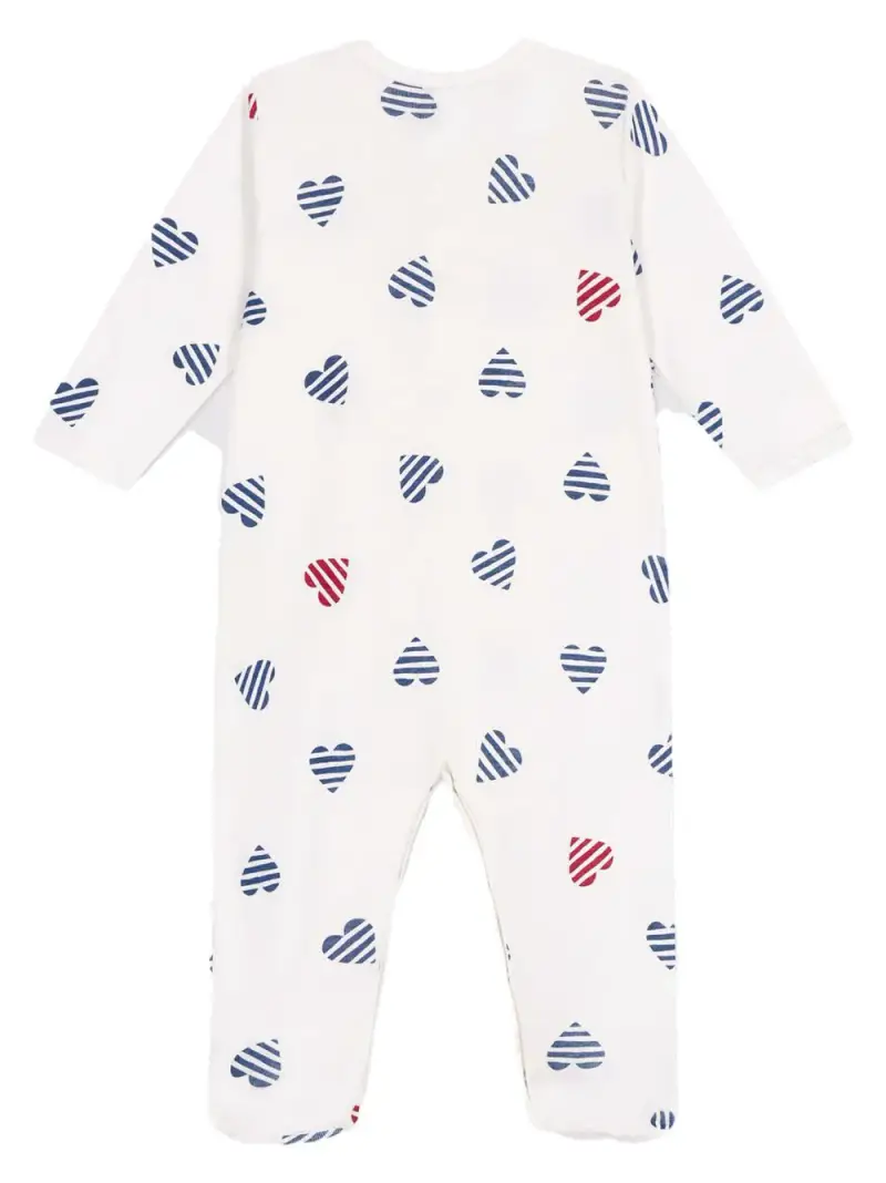 Tutina con fantasia con cuori all-over Bianco miniatura 2