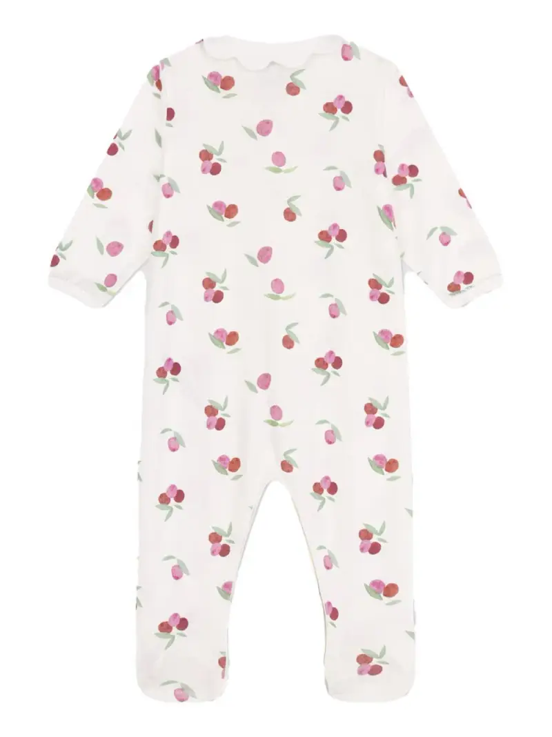 Tutina crema con fantasia ciliegie Bianco miniatura 2