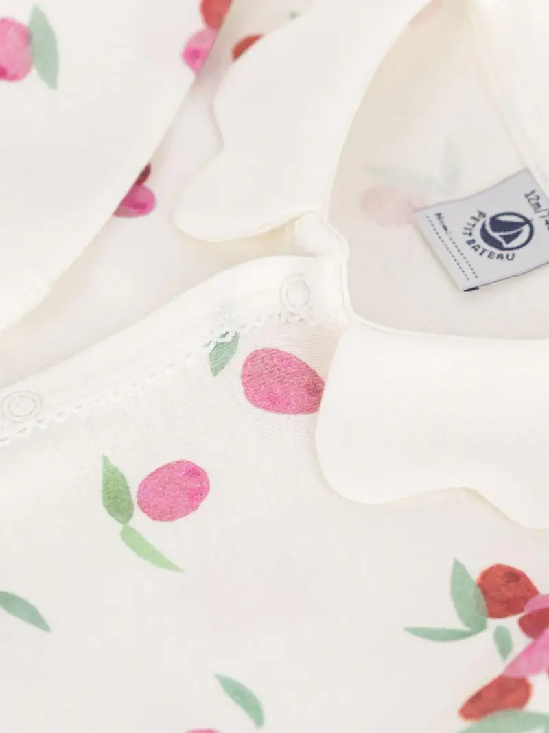 Tutina crema con fantasia ciliegie Bianco miniatura 3