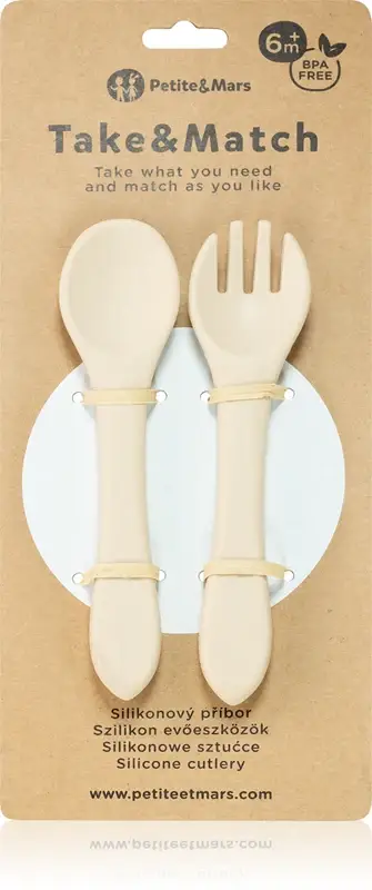 Take&Match Silicone posate Desert Sand 6 mesi+ 2 pezzi