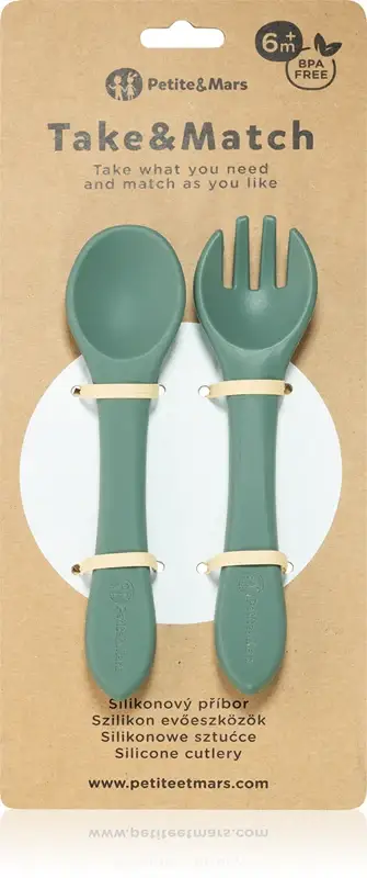 Take&Match Silicone posate Misty verde 6 mesi+ 2 pezzi