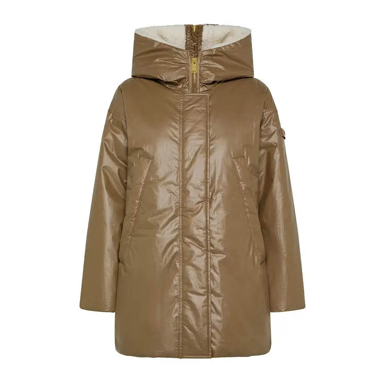 GIACCA CERATA CON CAPPUCCIO DONNA