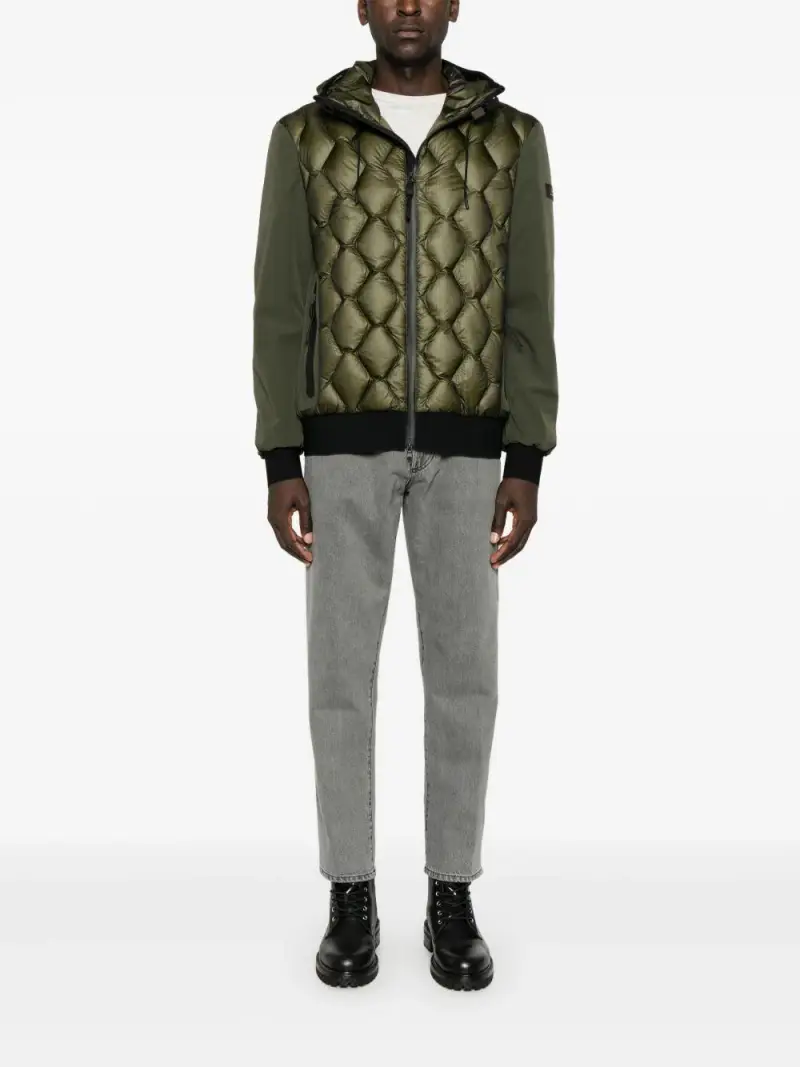 Giacca verde muschio imbottita trapuntata miniatura 2