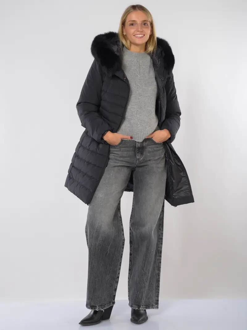 giaccone da donna Peuterey imbottito con cappuccio NERO miniatura 2