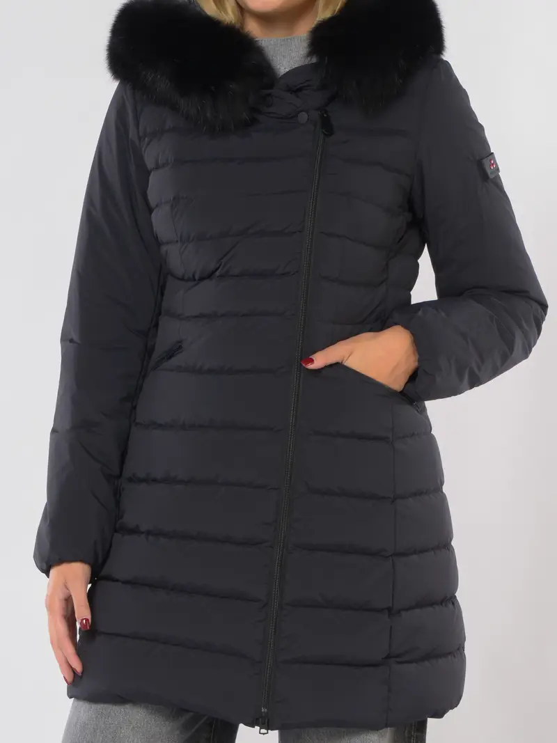 giaccone da donna Peuterey imbottito con cappuccio NERO