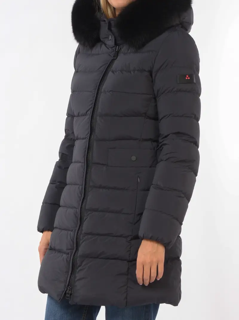 giaccone da donna Peuterey Seriola con collo alto e pelliccia NERO