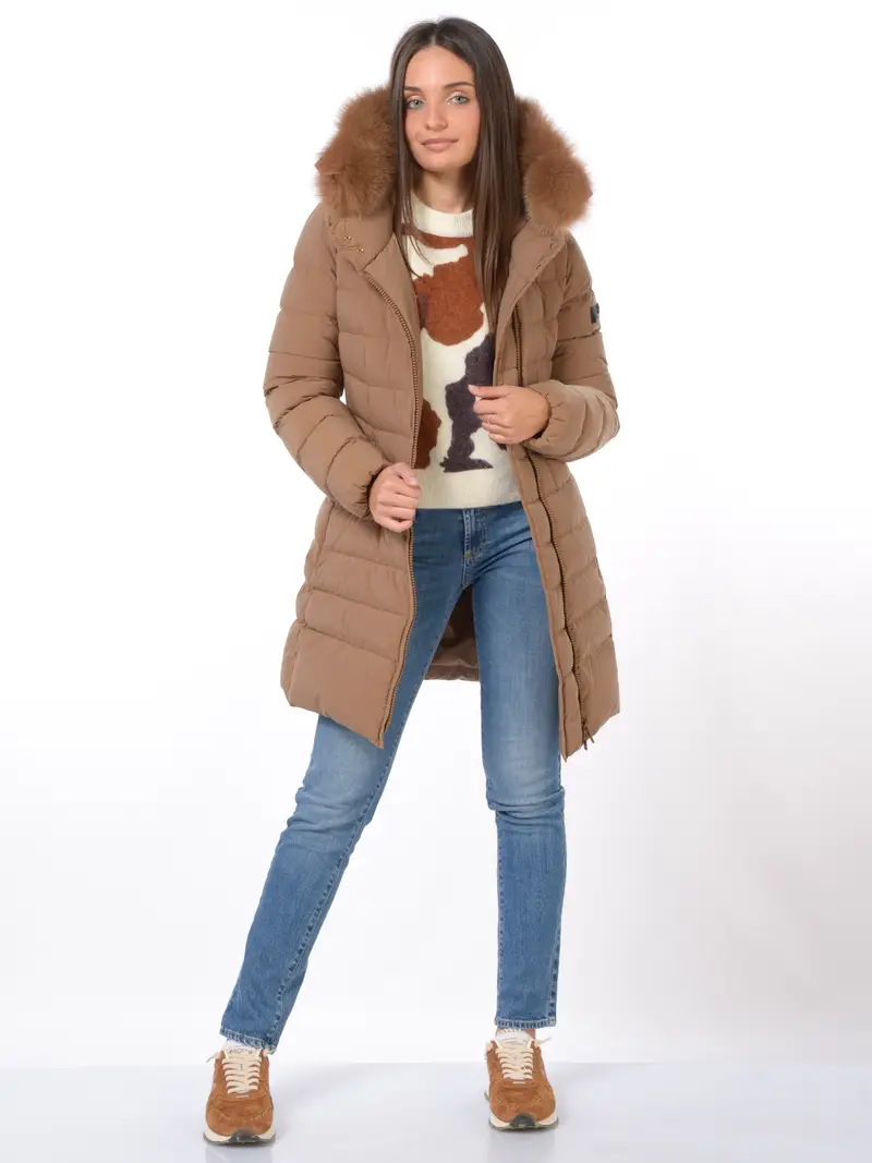 giaccone da donna Peuterey Seriola con collo alto e pelliccia RAME miniatura 2