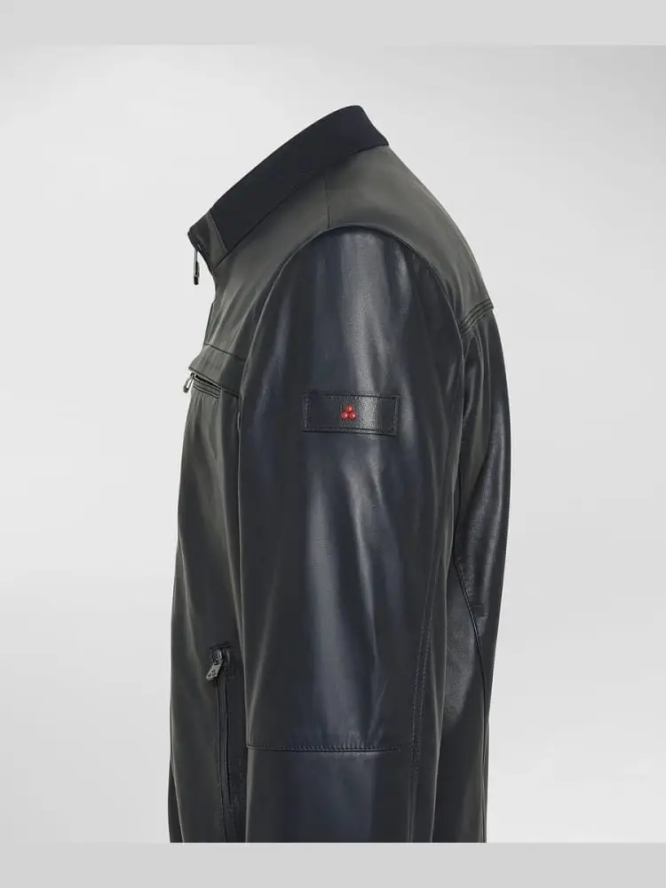 giubbotto blu navy uomo logo sul braccio miniatura 2