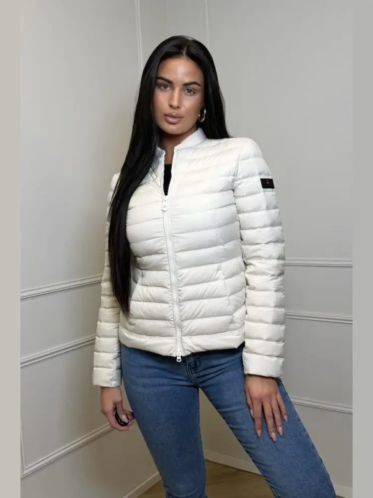 giubbotto crema donna logo sul braccio