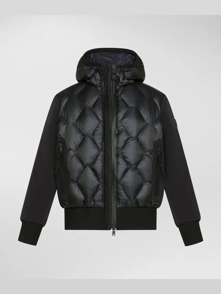 giubbotto junior bomber koons kj in ripstop con trapunta rombi nero