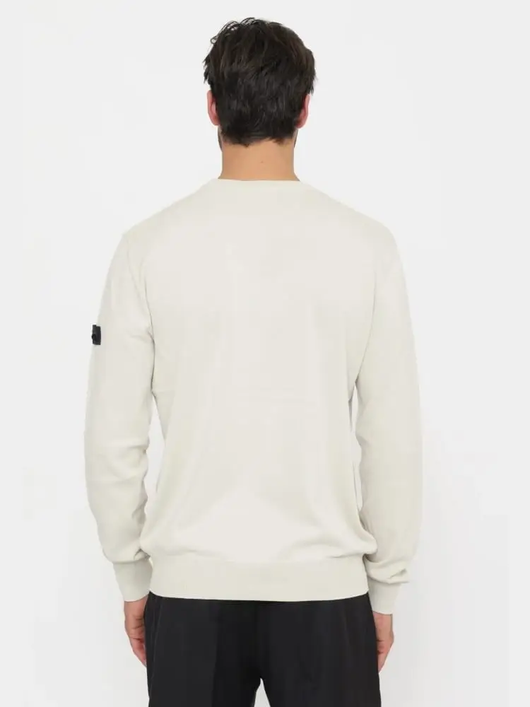 maglia bianca uomo logo sul braccio miniatura 2