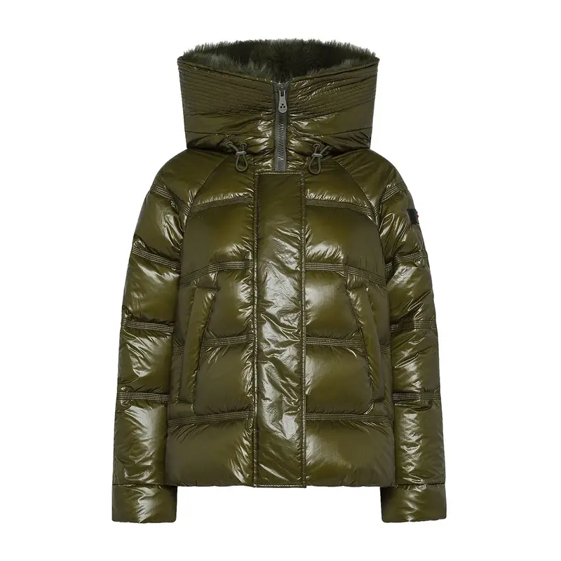 PIUMINO CON CAPPUCCIO TAKAN MID FUR DONNA Verde