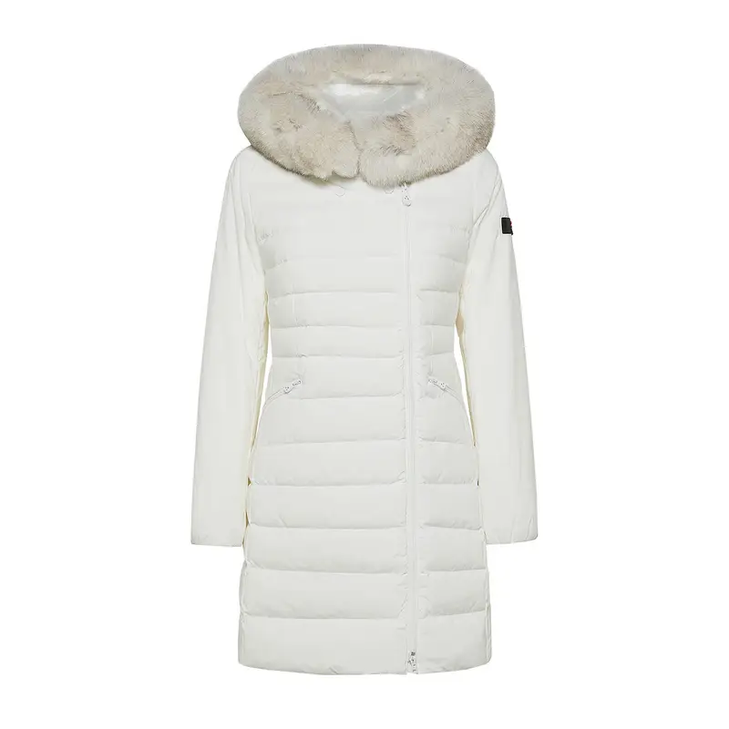 PIUMINO LUNGO ZIP LATERALE SERIOLA DONNA Bianco