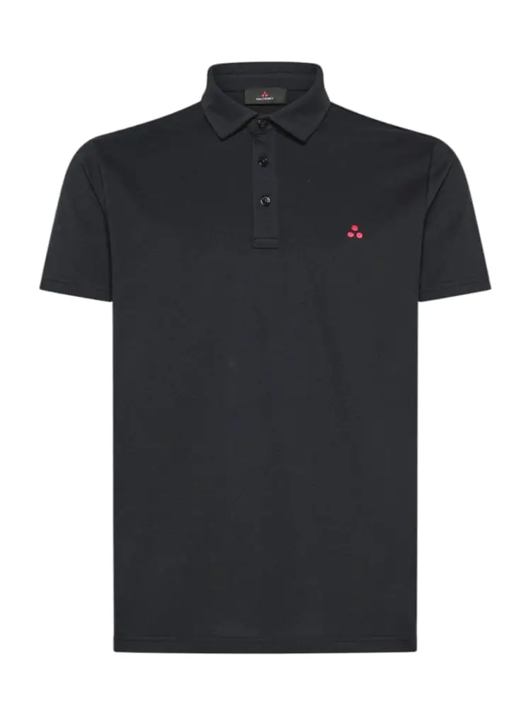 polo uomo blu con mini logo