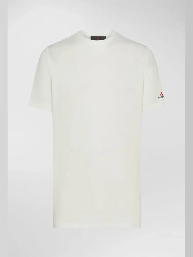 tshirt bianca uomo logo sul braccio