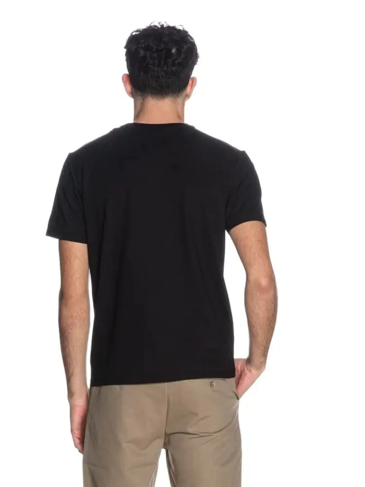 tshirt nera uomo logo sul braccio miniatura 3