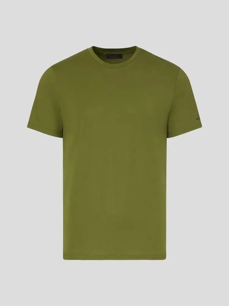 tshirt verde militare uomo logo sul braccio