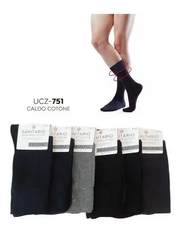 Calzino CORTO uomo SANITARIO in caldo cotone Pezzini UCZ-751C