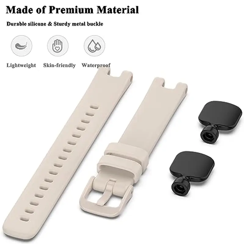 Pheant Cinturino Compatibile con Garmin Lily Cinturini di Ricambio in Silicone per Donne, Rosa Beige miniatura 2