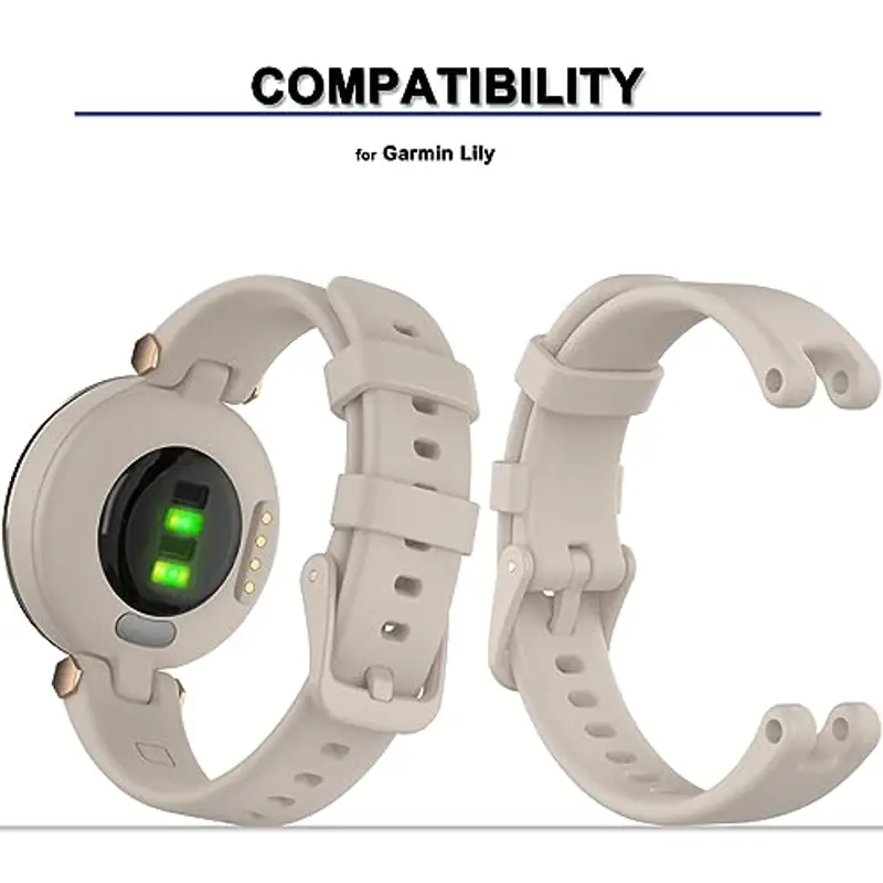Pheant Cinturino Compatibile con Garmin Lily Cinturini di Ricambio in Silicone per Donne, Rosa Beige miniatura 3