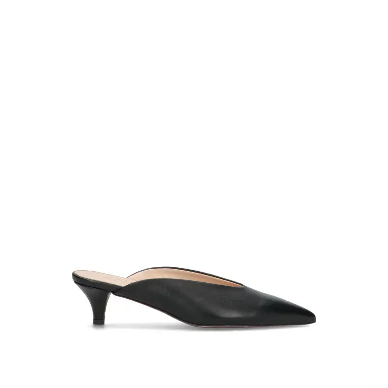 Sabot donna nero in pelle Vario