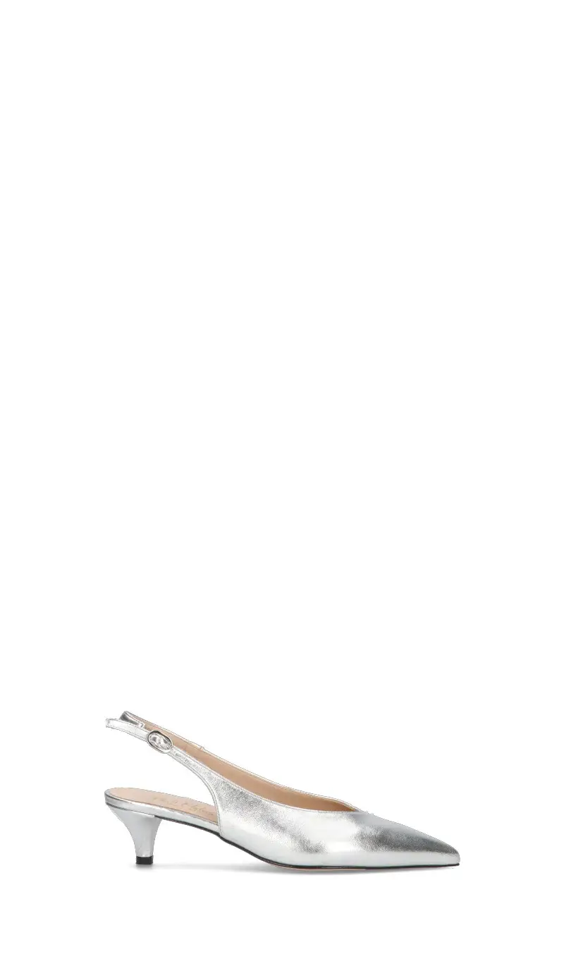 Slingback donna argento in pelle Vario