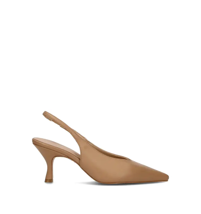 Slingback donna cammello in pelle Vario